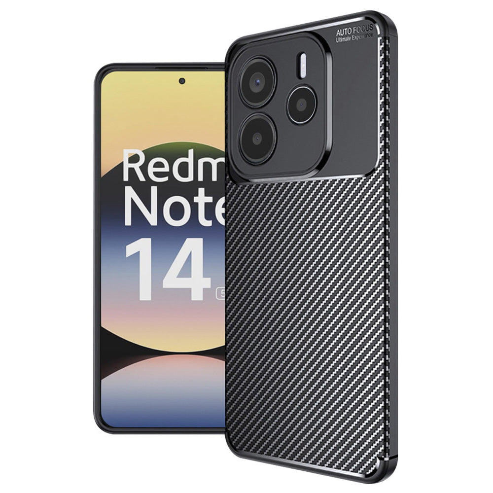 Cover til Xiaomi Redmi Note 14 5G, Techsuit, CarbonFiber, Sort