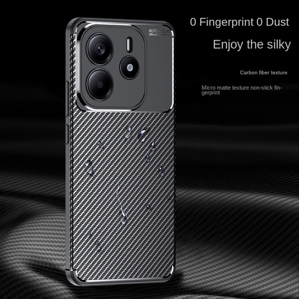 Cover til Xiaomi Redmi Note 14 5G, Techsuit, CarbonFiber, Sort