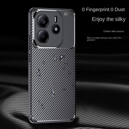 Cover til Xiaomi Redmi Note 14 5G, Techsuit, CarbonFiber, Sort