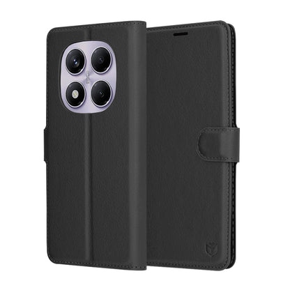 Cover til Xiaomi Redmi Note 14 Pro 4G, Techsuit, Leather Folio, Sort