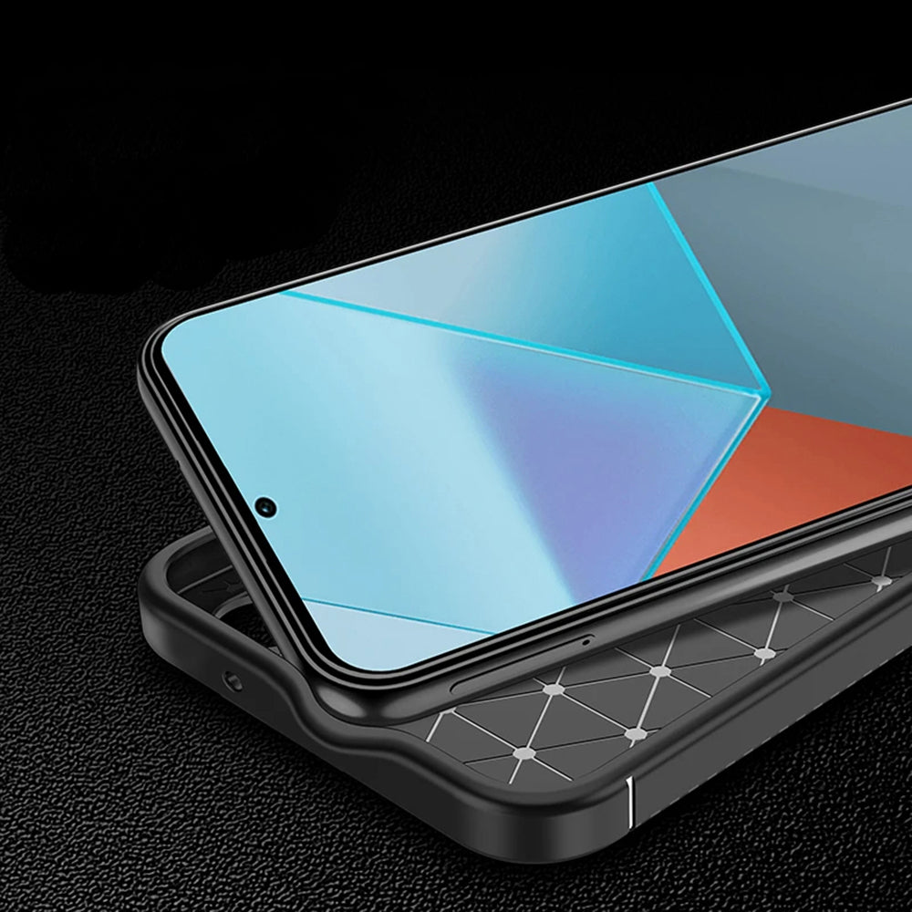 Cover til Xiaomi Redmi Note 14 Pro+ 5G / Note 14 Pro 5G / Poco X7, Techsuit, CarbonFiber, Sort