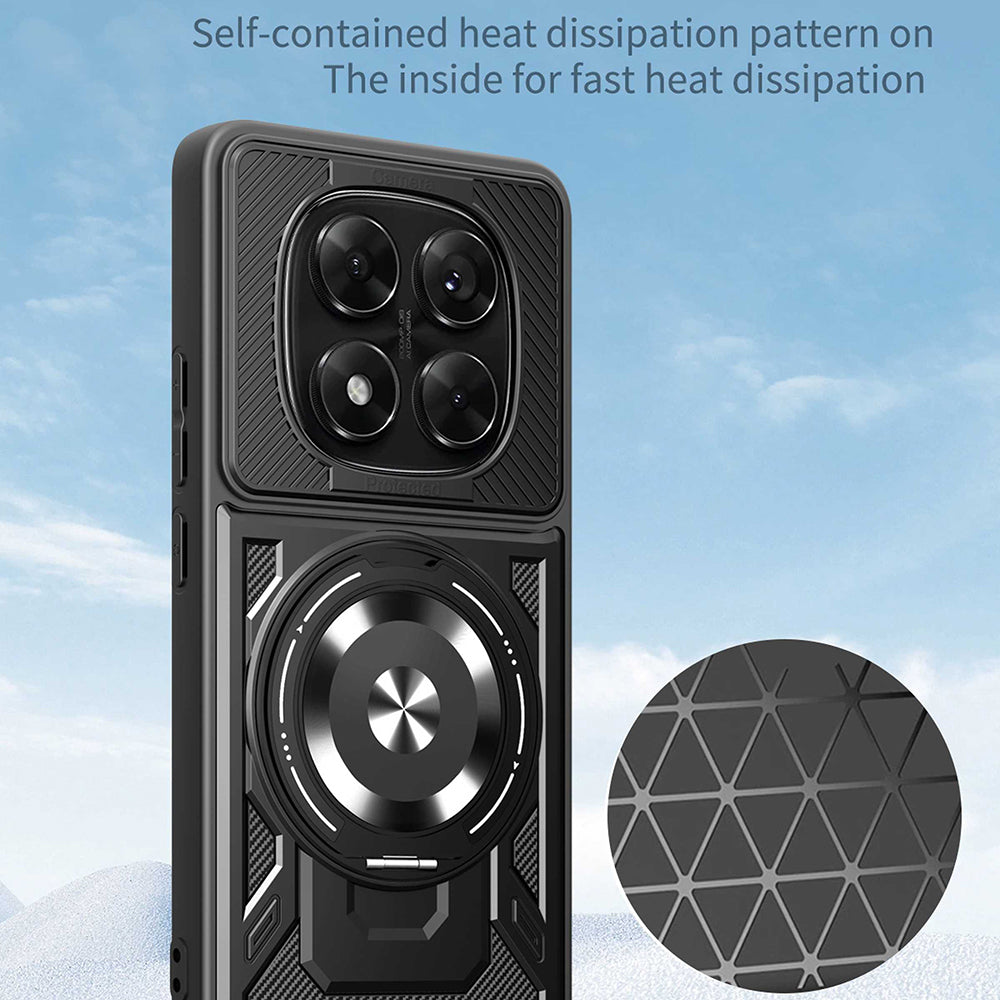 Cover til Xiaomi Redmi Note 14 Pro+ 5G / Note 14 Pro 5G / Poco X7, Techsuit, RuggedCam, Grå