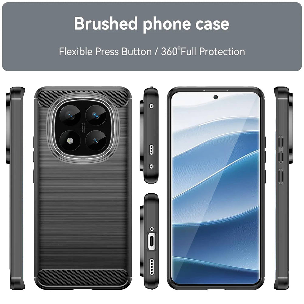 Cover til Xiaomi Redmi Note 14 Pro+ 5G, Techsuit, Carbon, Sort