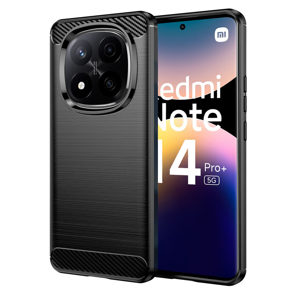 Cover til Xiaomi Redmi Note 14 Pro+ 5G, Techsuit, Carbon, Sort