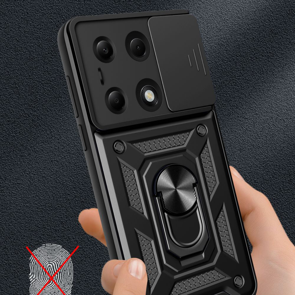 Cover til Xiaomi Redmi Note 14S / Note 13 Pro 4G / Poco M6 Pro 4G, Techsuit, CamShield, Sort