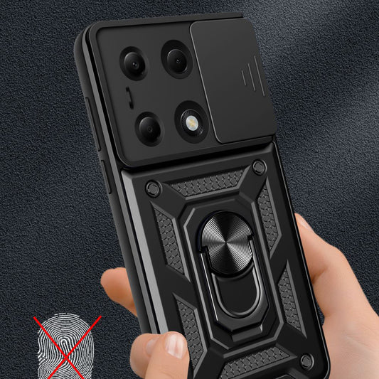 Cover til Xiaomi Redmi Note 14S / Note 13 Pro 4G / Poco M6 Pro 4G, Techsuit, CamShield, Sort