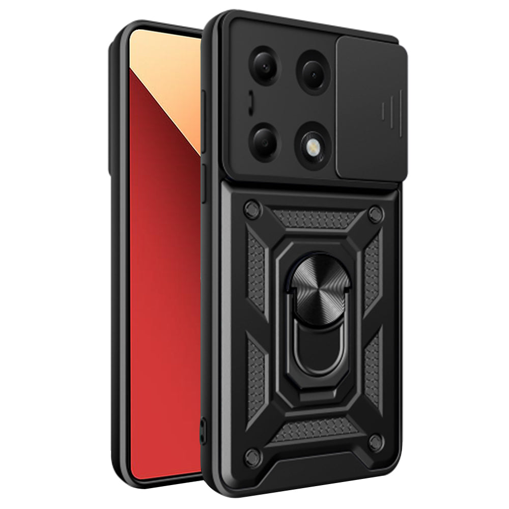 Cover til Xiaomi Redmi Note 14S / Note 13 Pro 4G / Poco M6 Pro 4G, Techsuit, CamShield, Sort