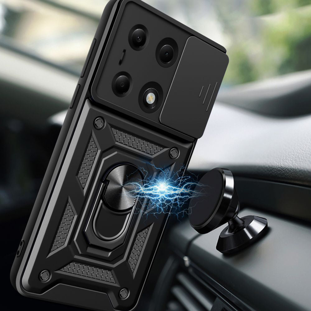 Cover til Xiaomi Redmi Note 14S / Note 13 Pro 4G / Poco M6 Pro 4G, Techsuit, CamShield, Sort