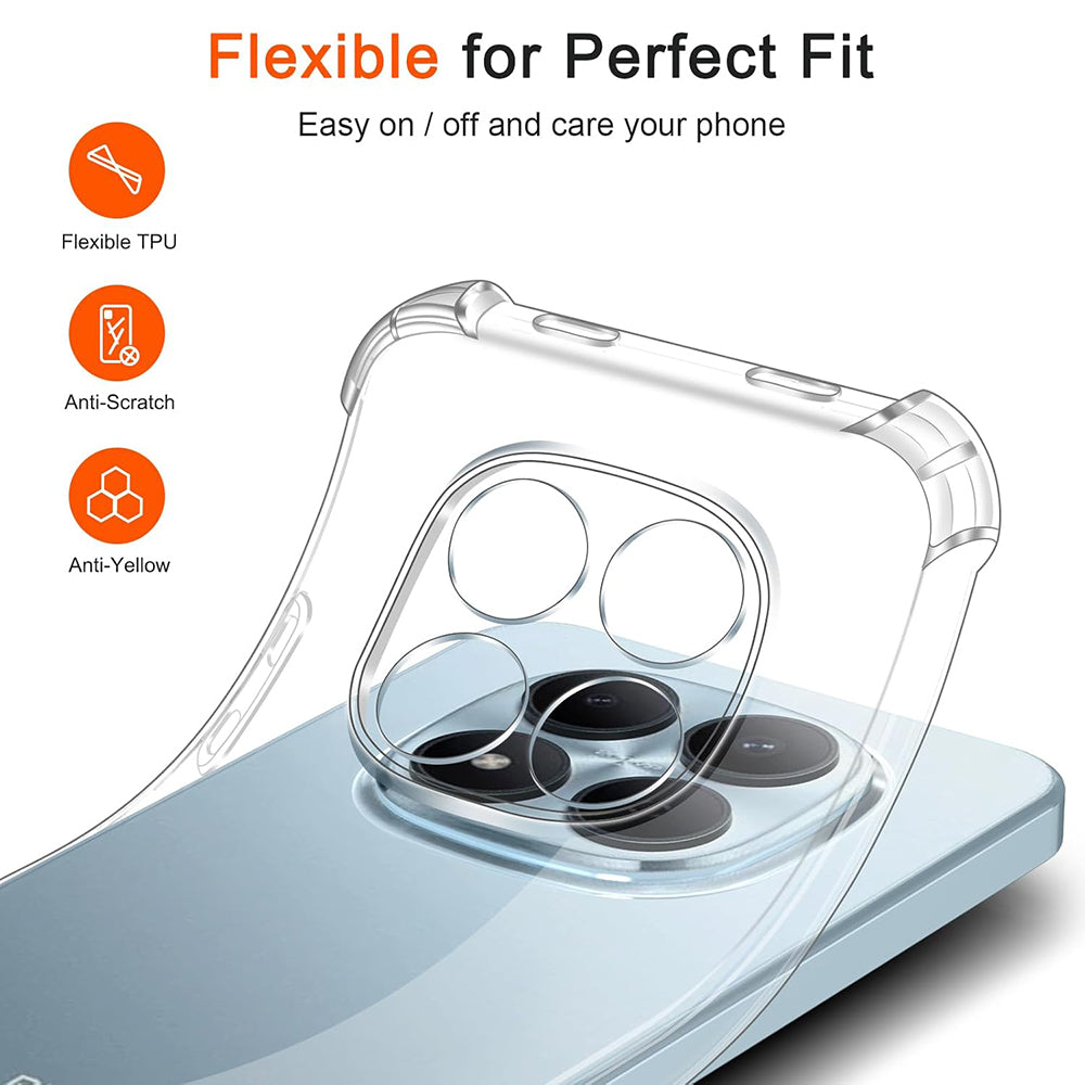 Etui til Xiaomi Redmi Note 15 Pro 4G, Techsuit, Shockproof Clear, Gennemsigtig