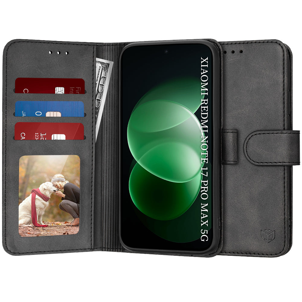 Etui til Xiaomi Redmi Note 17 Pro Max, Techsuit, Diary Book, sort