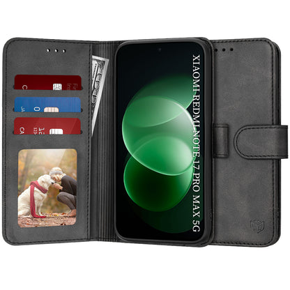 Etui til Xiaomi Redmi Note 17 Pro Max, Techsuit, Diary Book, sort