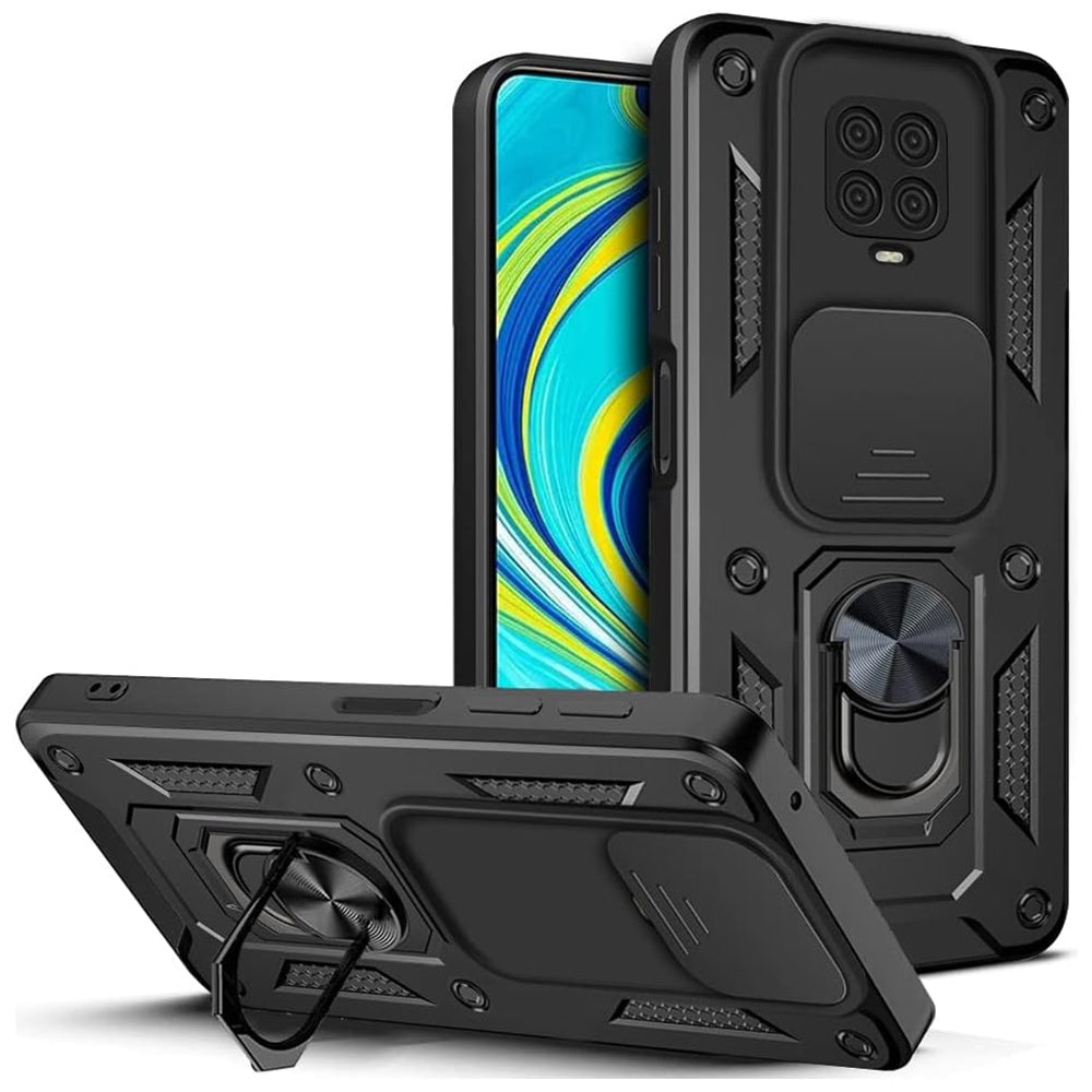 Cover til Xiaomi Redmi Note 9S / Note 9 Pro / Note 9 Pro Max, Techsuit, CamShield, Sort