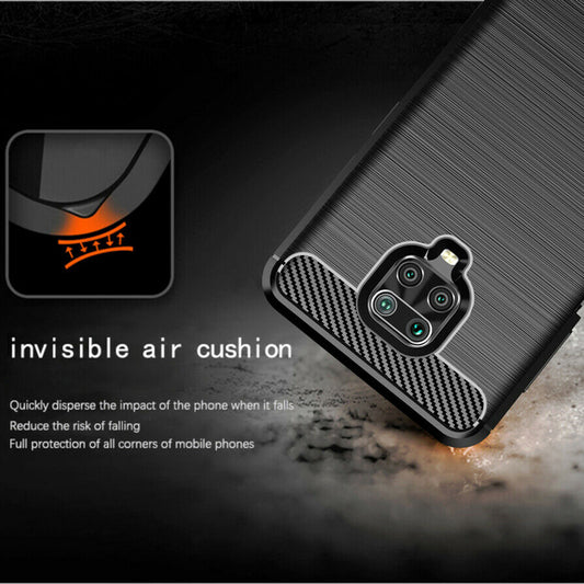 Cover til Xiaomi Redmi Note 9S / Note 9 Pro / Note 9 Pro Max, Techsuit, Carbon, Sort