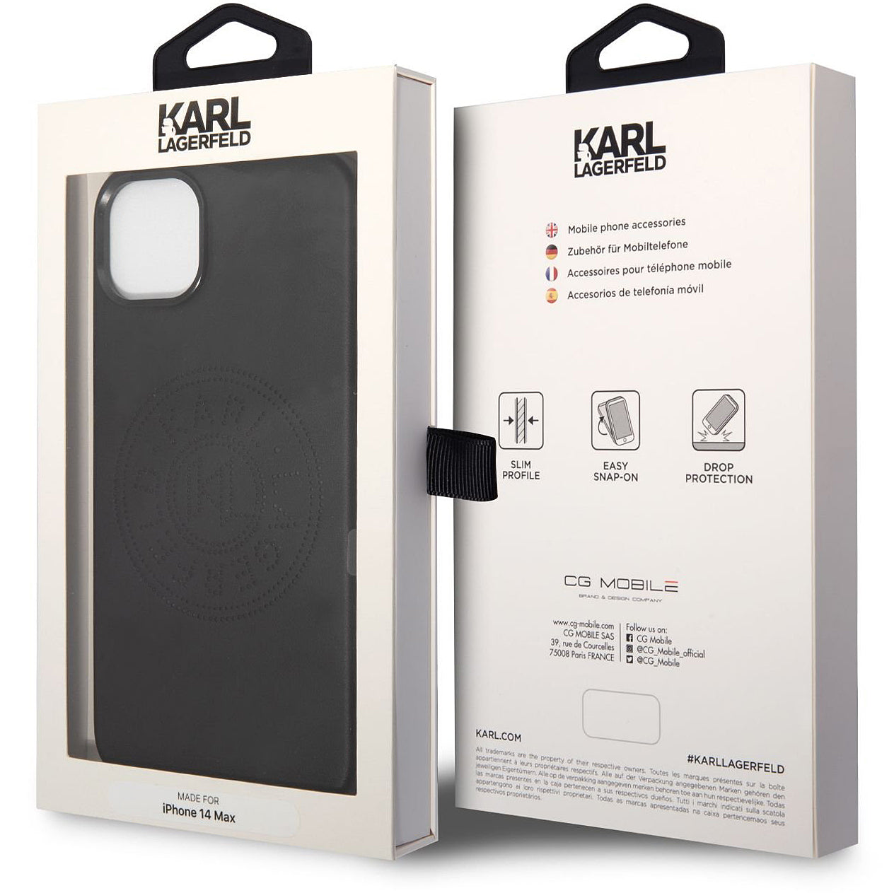 Etui til Apple iPhone 14 Plus, Karl Lagerfeld, Perforated Logo, Sort