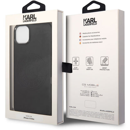 Etui til Apple iPhone 14 Plus, Karl Lagerfeld, Perforated Logo, Sort
