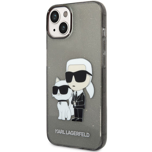 Cover til Apple iPhone 14 Plus, Karl Lagerfeld, IML Glitter Karl and Choupette NFT, Sort