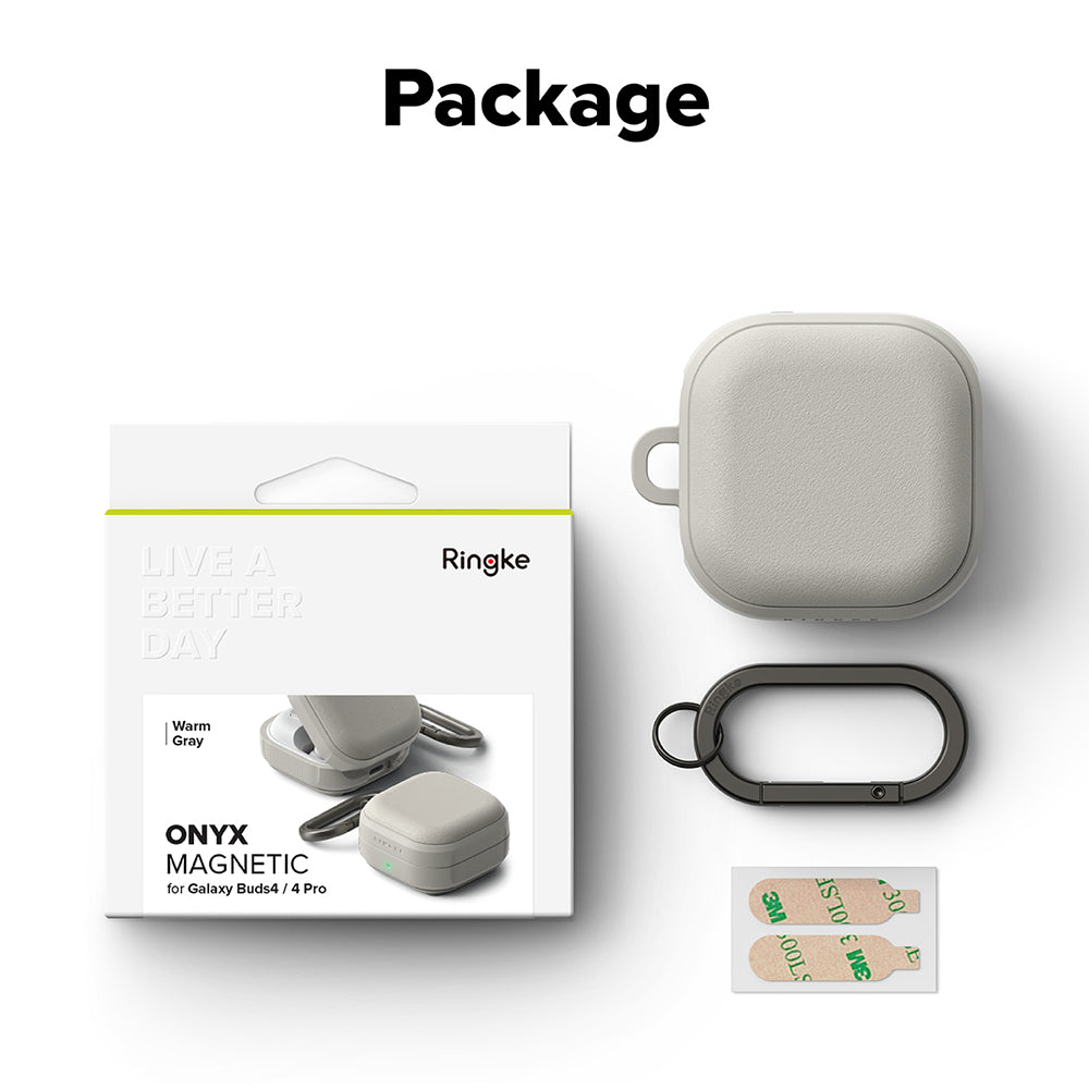 Ringke Onyx Magnetic etui til Samsung Galaxy Buds4 / Buds4 Pro, Grå