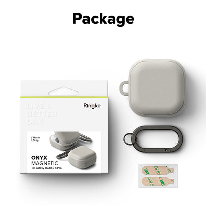 Ringke Onyx Magnetic etui til Samsung Galaxy Buds4 / Buds4 Pro, Grå