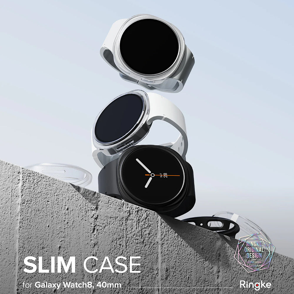 Ringke Slim etui til Samsung Galaxy Watch8 40mm, Sæt med 2 stykker, Gennemsigtig