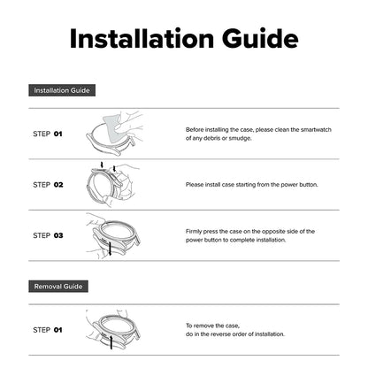 Ringke Slim etui til Samsung Galaxy Watch8 40mm, Sæt med 2 stykker, Gennemsigtig
