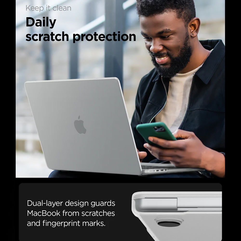Spigen Airskin cover til Apple MacBook Pro 16inch (2026) / (2024) / (2023) / (2021), Satin Transparent ACS11526