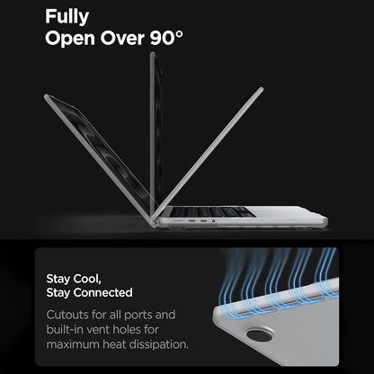 Spigen Airskin cover til Apple MacBook Pro 16inch (2026) / (2024) / (2023) / (2021), Satin Transparent ACS11526