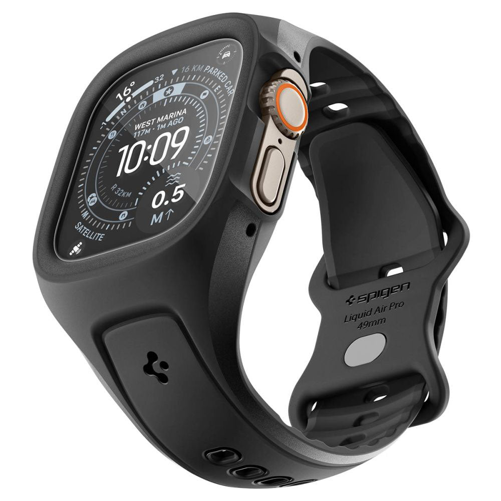 Spigen Liquid Air Pro cover med skærmbeskytter til Apple Watch Ultra Series, Mat Sort ACS11416