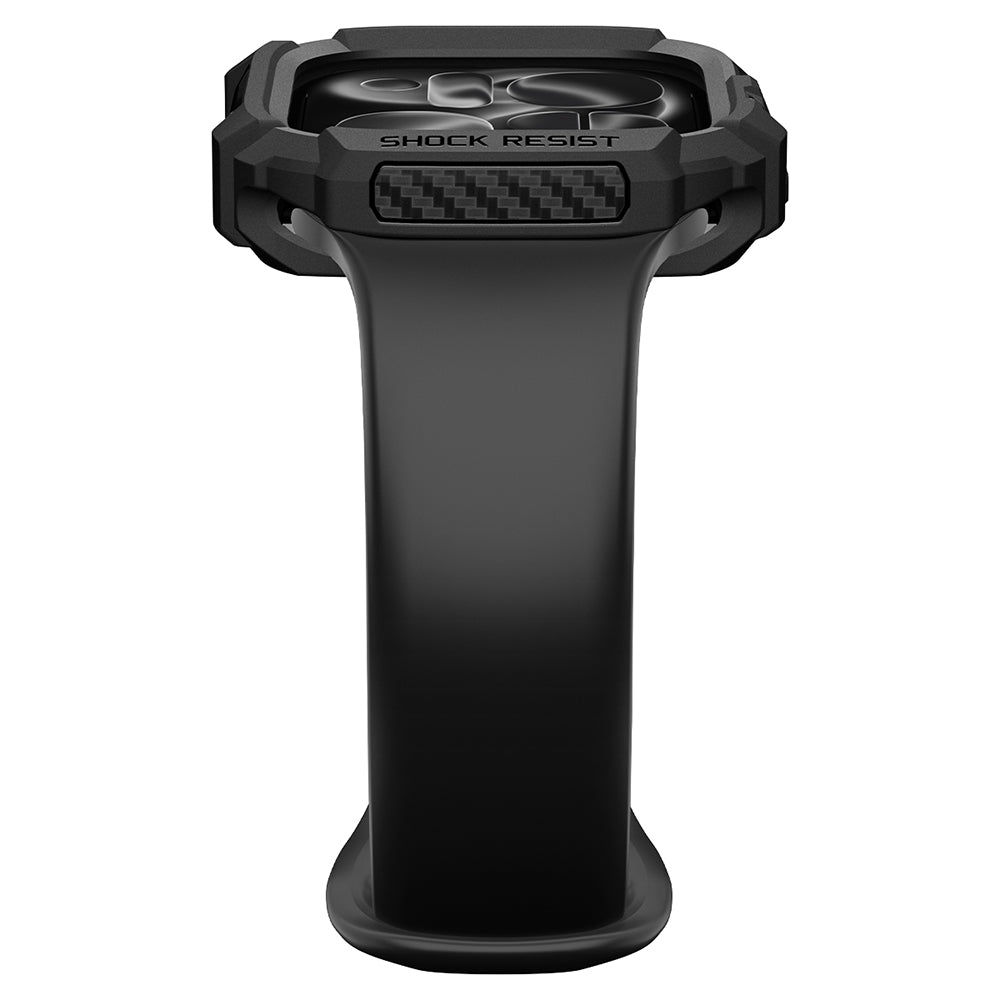 Spigen Rugged Armor-etui til Apple Watch Series 12 42 mm, mat sort ACS11877