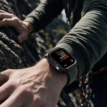 Spigen Rugged Armor-etui til Apple Watch Series 12 42 mm, mat sort ACS11877