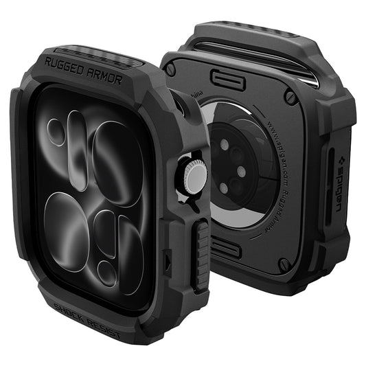 Spigen Rugged Armor cover til Apple Watch Series 12 46mm, Mat Sort ACS11886