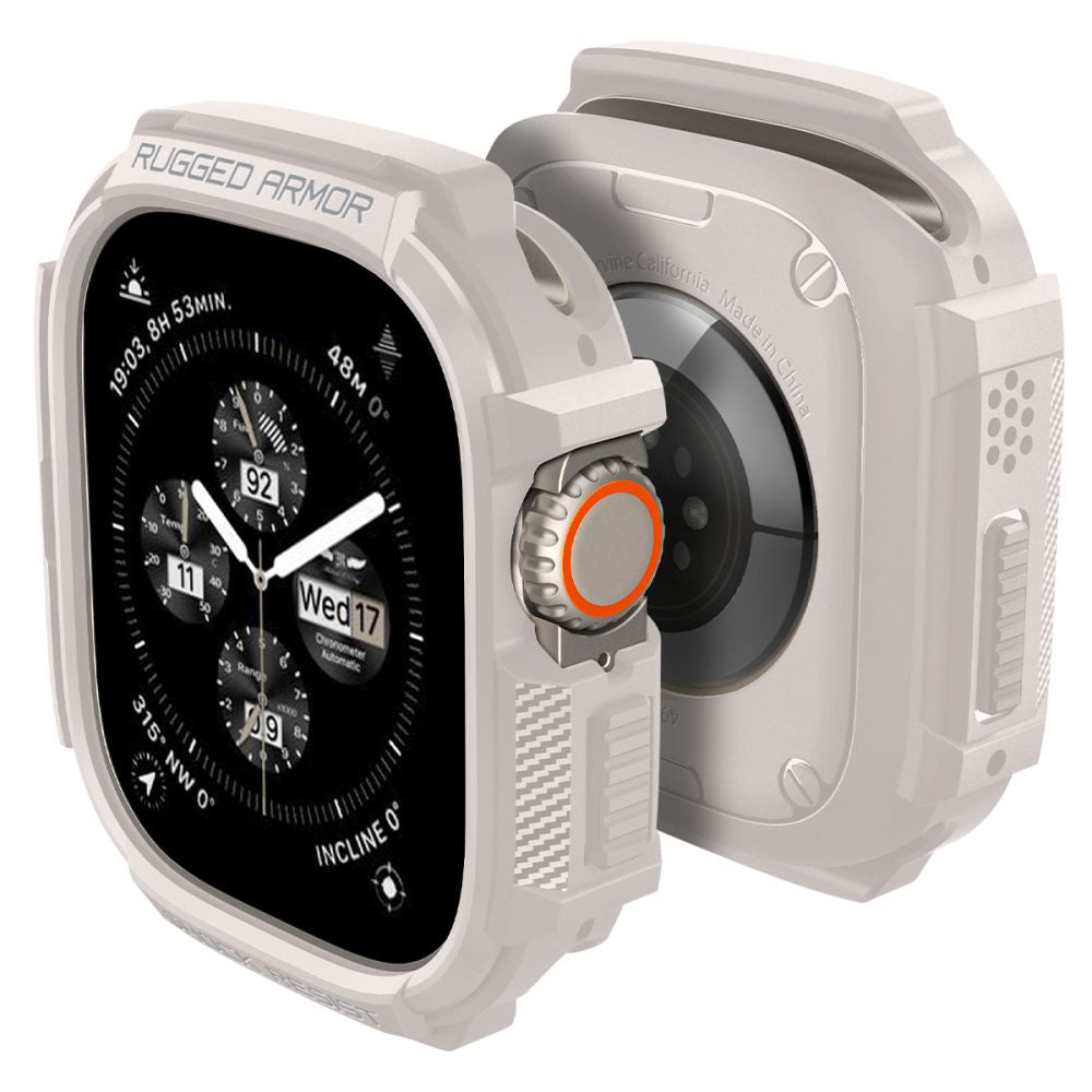 Spigen Rugged Armor etui til Apple Watch Ultra Series, Beige ACS07381