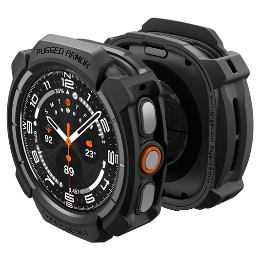 Spigen Rugged Armor cover til Samsung Galaxy Watch Ultra2, Mat Sort ACS11611