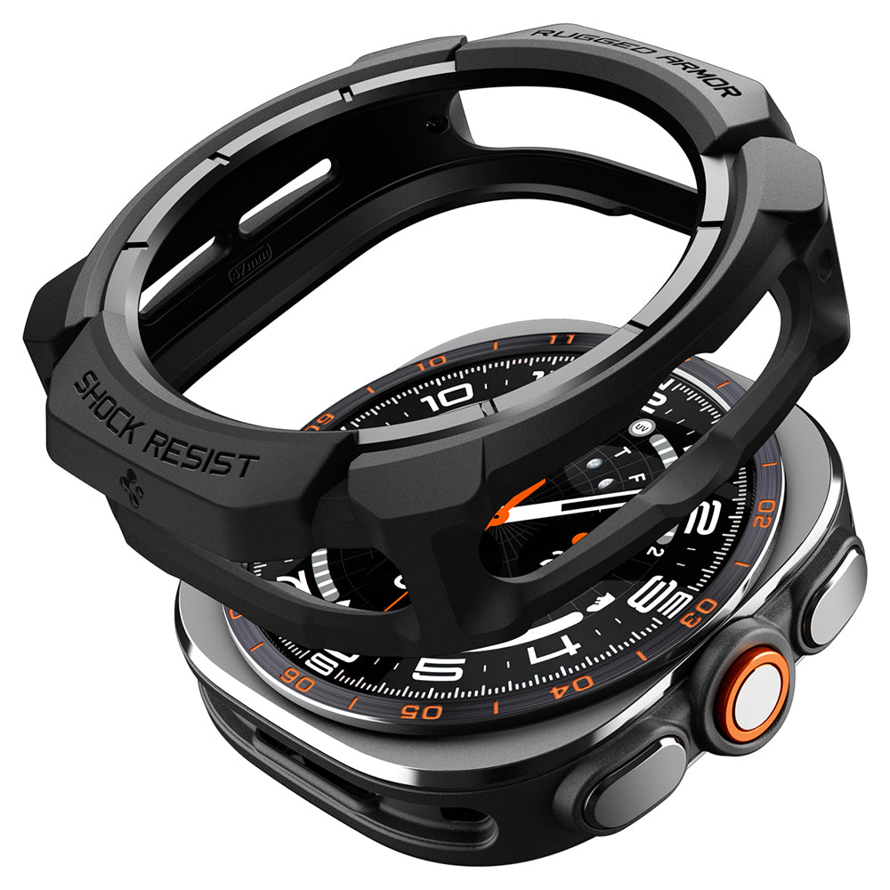 Spigen Rugged Armor cover til Samsung Galaxy Watch Ultra2, Mat Sort ACS11611