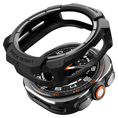 Spigen Rugged Armor cover til Samsung Galaxy Watch Ultra2, Mat Sort ACS11611