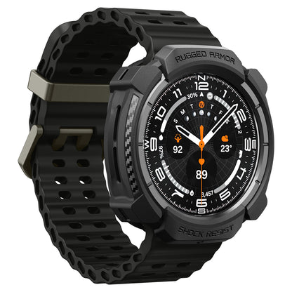 Spigen Rugged Armor cover til Samsung Galaxy Watch Ultra2, Mat Sort ACS11611