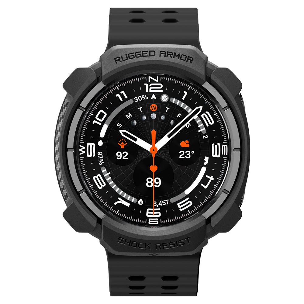 Spigen Rugged Armor cover til Samsung Galaxy Watch Ultra2, Mat Sort ACS11611
