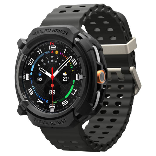 Spigen Rugged Armor cover til Samsung Galaxy Watch8 Classic, Mat Sort ACS10012