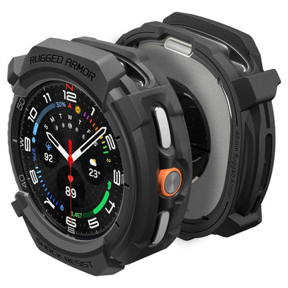 Spigen Rugged Armor cover til Samsung Galaxy Watch8 Classic, Mat Sort ACS10012