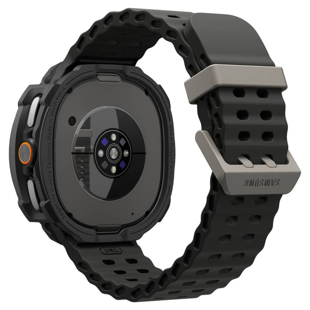 Spigen Rugged Armor cover til Samsung Galaxy Watch8 Classic, Mat Sort ACS10012