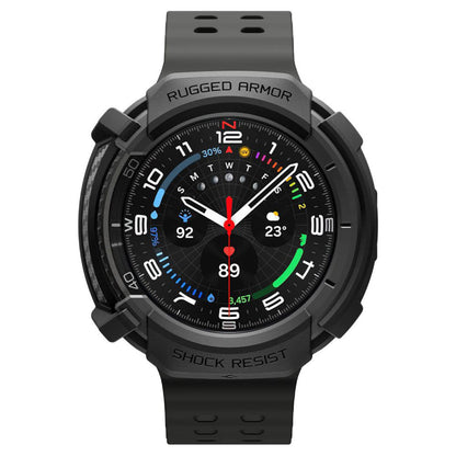 Spigen Rugged Armor cover til Samsung Galaxy Watch8 Classic, Mat Sort ACS10012