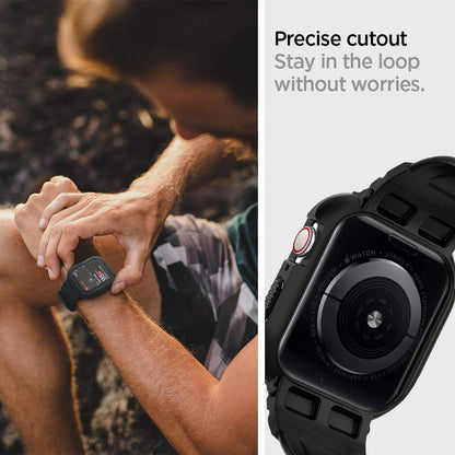 Spigen Rugged Armor Pro cover til Apple Watch 44mm Series, Sort 062CS25324