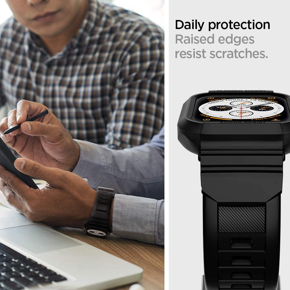 Spigen Rugged Armor Pro cover til Apple Watch 44mm Series, Sort 062CS25324