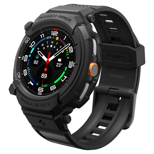 Spigen Rugged Armor Pro cover til Samsung Galaxy Watch8 Classic, Mat Sort ACS10013