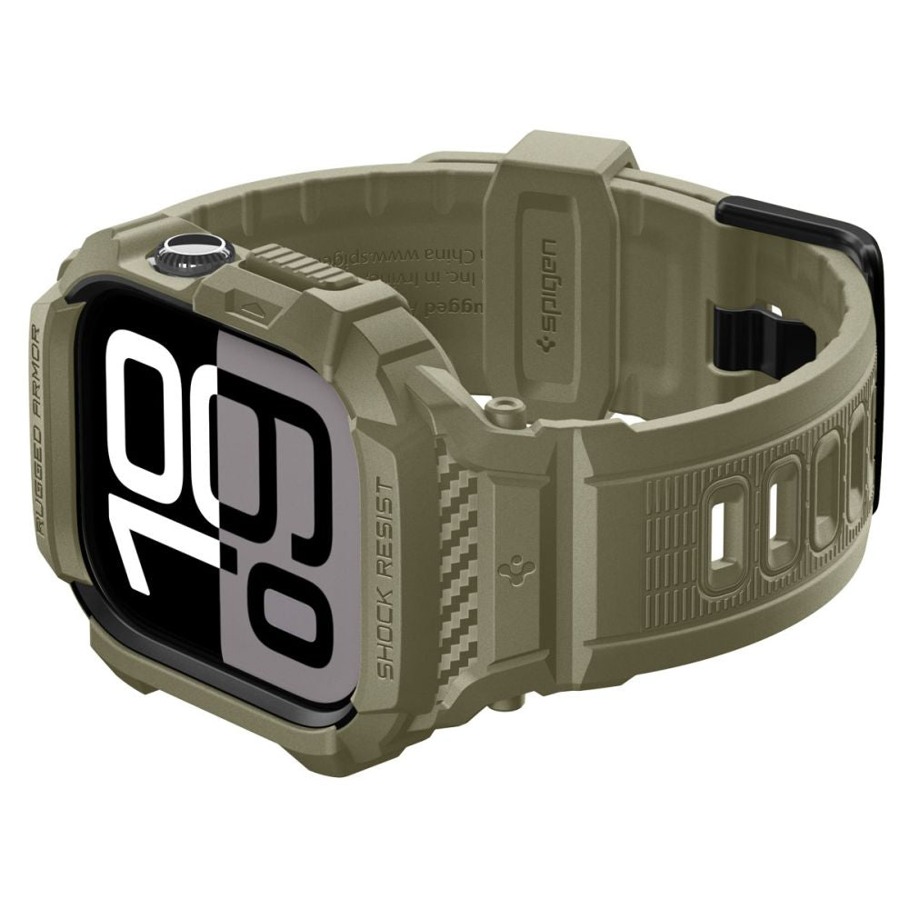 Spigen Rugged Armor Pro V2 etui til Apple Watch Series 10 46mm, Khaki