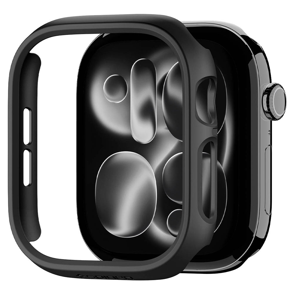 Spigen Thin Fit cover til Apple Watch 12 46mm, Sort ACS11890