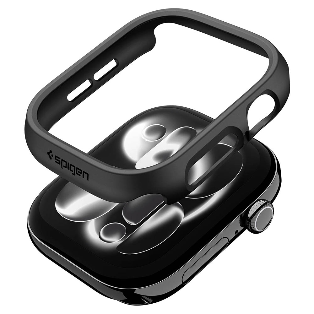 Spigen Thin Fit cover til Apple Watch 12 46mm, Sort ACS11890
