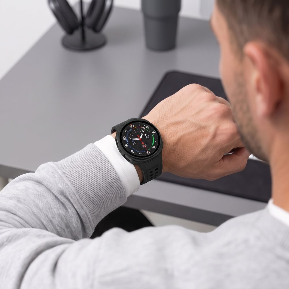Tech-Protect Defense cover til Samsung Galaxy Watch9 / Watch8 40mm, sæt med 2 stk., sort / gennemsigtig