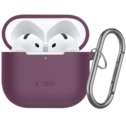Tech-Protect Silicone Hook-etui til Apple AirPods 4 / AirPods 5, vinrød
