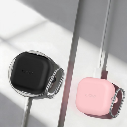 Tech-Protect Silicone Hook etui til Samsung Galaxy Buds4 / Buds4 Pro, Sort