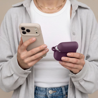 Tech-Protect Silicone Hook-etui til Apple AirPods 4 / AirPods 5, vinrød